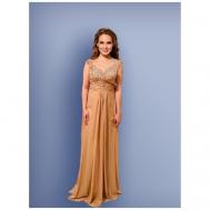 Платье-комбинация хлопок, полуприлегающее, макси, шлейф, размер 46, фиолетовый, мультиколор POP LINE