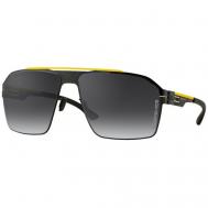 Солнцезащитные очки , прямоугольные, оправа: металл, ударопрочные, с защитой от УФ, градиентные, устойчивые к появлению царапин, для мужчин, черный IC-BERLIN