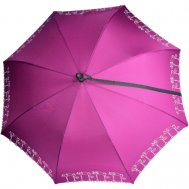 Зонт-трость , полуавтомат, 2 сложения, купол 104 см., 8 спиц, деревянная ручка, для женщин, розовый Nex