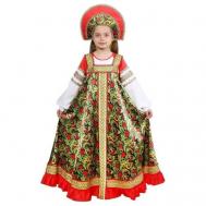 Русский народный костюм  "Рябинушка", платье длинное, кокошник, бомбоны на шнурке, размер  32, рост 122-128 см Страна Карнавалия