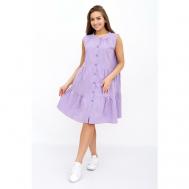 Платье , хлопок, повседневное, свободный силуэт, до колена, размер 46, фиолетовый Lika Dress