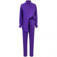 Костюм , рубашка и брюки, повседневный стиль, карманы, размер m/l, фиолетовый Theone by Svetlana Ermak