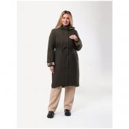 Куртка   Aska, демисезон/зима, удлиненная, силуэт прямой, капюшон, карманы, подкладка, размер 42, черный Maritta