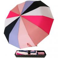 Зонт автомат, 3 сложения, купол 103 см., 12 спиц, система «антиветер», чехол в комплекте, для женщин, мультиколор Royal Umbrella