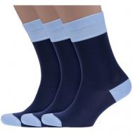 Мужские носки , 3 пары, размер 29, синий LORENZLINE
