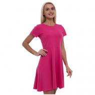 Платье , хлопок, повседневное, полуприлегающее, мини, размер 44 (S), розовый Lunarable