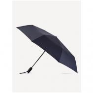 Смарт-зонт , автомат, 3 сложения, купол 98 см., 8 спиц, чехол в комплекте, черный, синий Eleganzza