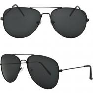 Солнцезащитные очки , авиаторы, оправа: металл, с защитой от УФ, черный Нет бренда