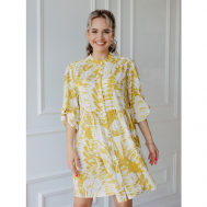 Платье , размер 50, желтый Текстильный край