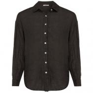 Блуза  , классический стиль, полуприлегающий силуэт, длинный рукав, размер L, черный Mexx
