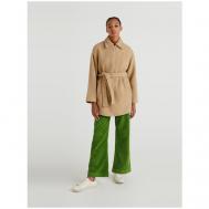 Пальто   демисезонное, силуэт прямой, средней длины, размер M, бежевый United Colors of Benetton