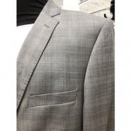 Костюм , пиджак и брюки, классический стиль, полуприлегающий силуэт, однобортная, размер 182-100, серый Truvor