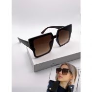 Солнцезащитные очки , квадратные, ударопрочные, с защитой от УФ, для женщин, коричневый Zhejiang Kangcheng Industry