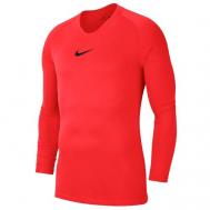 Беговой рашгард , силуэт прилегающий, стрейч, влагоотводящий материал, размер M, красный Nike