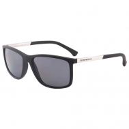 Солнцезащитные очки , прямоугольные, оправа: пластик, поляризационные, для мужчин, черный Emporio Armani