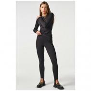 Костюм , лонгслив и брюки, повседневный стиль, прилегающий силуэт, размер 42, черный Fly