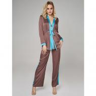 Пижама , размер 40, коричневый, голубой ALZA