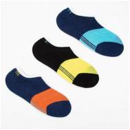 Носки , 3 пары, размер 25-28 см (39-42), черный, желтый, красный, голубой, синий MINAKU