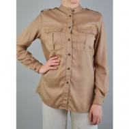Блуза  , длинный рукав, размер 42, коричневый Trussardi Jeans