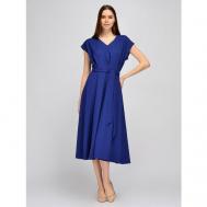 Платье , прилегающее, миди, карманы, размер 44, синий VISERDI