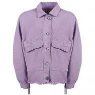 Джинсовая куртка  , средней длины, размер 158-164, фиолетовый Escabel