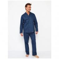 Пижама , размер 52, синий Малиновые сны