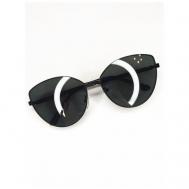 Солнцезащитные очки , кошачий глаз, оправа: металл, с защитой от УФ, градиентные, для женщин, черный ECOSKY