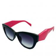 Солнцезащитные очки , кошачий глаз, оправа: пластик, градиентные, с защитой от УФ, для женщин, черный ECOSKY