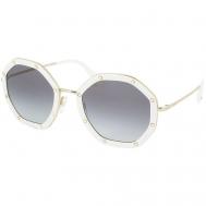 Солнцезащитные очки , шестиугольные, оправа: металл, градиентные, для женщин, белый Valentino