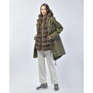 парка  , демисезон/зима, силуэт полуприлегающий, подкладка, капюшон, размер 46, зеленый Antonio Didone