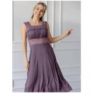 Сорочка  удлиненная, без рукава, трикотажная, размер 56, фиолетовый Совушка Трикотаж