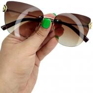 Солнцезащитные очки , прямоугольные, оправа: металл, градиентные, с защитой от УФ, для женщин, коричневый ECOSKY