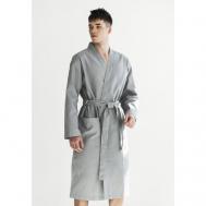 Халат , длинный рукав, банный халат, размер 56,58, серый COMFORTLIFE