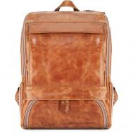 Рюкзак , натуральная кожа, коричневый, оранжевый Кожинка