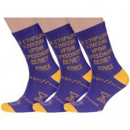 Мужские носки , 3 пары, размер 27 (41-43), фиолетовый MoscowSocksClub