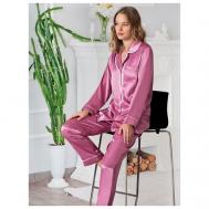 Пижама , брюки, длинный рукав, размер 48, розовый VIENETTA