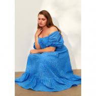 Платье , размер 50, голубой WANDBSTORE