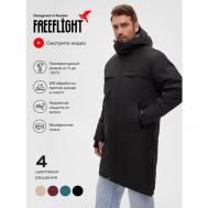 Пальто  зимнее, силуэт прямой, удлиненное, подкладка, карманы, утепленное, размер 54, черный Free Flight