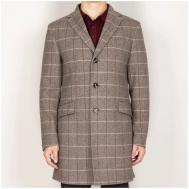 Пальто  демисезонное, силуэт прямой, размер 58/182, коричневый Van Cliff