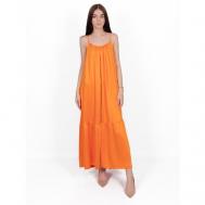 Платье , повседневное, свободный силуэт, миди, размер M, оранжевый FRACOMINA