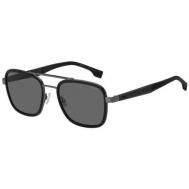 Солнцезащитные очки , прямоугольные, оправа: металл, для мужчин, серый BOSS