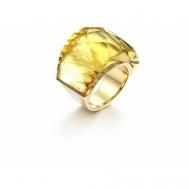 Кольцо помолвочное , бижутерный сплав, родирование, кристаллы Swarovski, искусственный камень, кристалл, желтый Wonkа