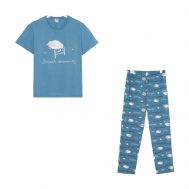 Комплект , футболка, короткий рукав, размер 50, голубой Ohana market