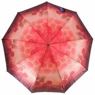 Зонт , полуавтомат, 3 сложения, купол 97 см., 9 спиц, система «антиветер», для женщин, красный frei Regen