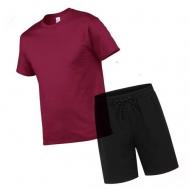 Костюм , футболка и шорты, карманы, размер 50, красный ФПП