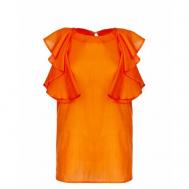 Топ , натуральный шелк, размер 44, оранжевый See by Chloe