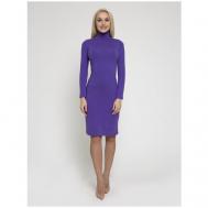 Платье-водолазка , хлопок, повседневное, прилегающее, мини, размер 44 (S), фиолетовый Lunarable
