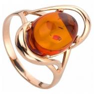 Кольцо Amberprofi, янтарь, размер 19, золотой, оранжевый Амберпрофи