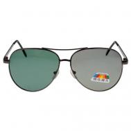 Солнцезащитные очки , авиаторы, оправа: металл, поляризационные, для мужчин, серебряный Мастер К