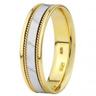 Кольцо обручальное , комбинированное золото, 585 проба, размер 22 Юверос